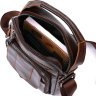 Темно-коричневая мужская небольшая сумка-барсетка из натуральной кожи Vintage (20691) - 3