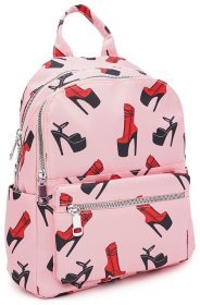 Рожевий жіночий рюкзак із текстилю з принтом Monsen 71826