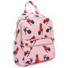 Розовый женский рюкзак из текстиля с принтом Monsen 71826 - 1