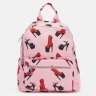 Рожевий жіночий рюкзак із текстилю з принтом Monsen 71826 - 2