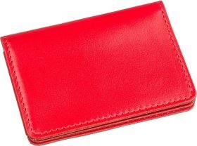 Обкладинка для автодокументів з гладкої шкіри червоного кольору Shvigel (2413965)