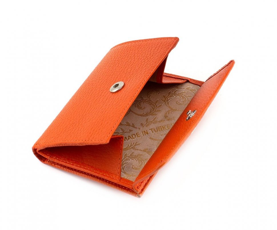Оригінальна шкіряне портмоне оранжевого кольору KARYA (1065-031)