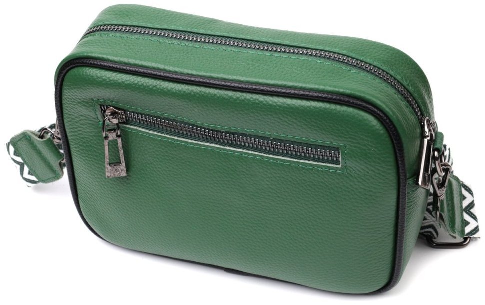 Элегантная кожаная сумка с переплетами для стильных женщин Vintage 22410 Зеленая фото №2 Элегантная кожаная сумка с переплетами для стильных женщин Vintage 22410 Зеленая modnotak фото №2