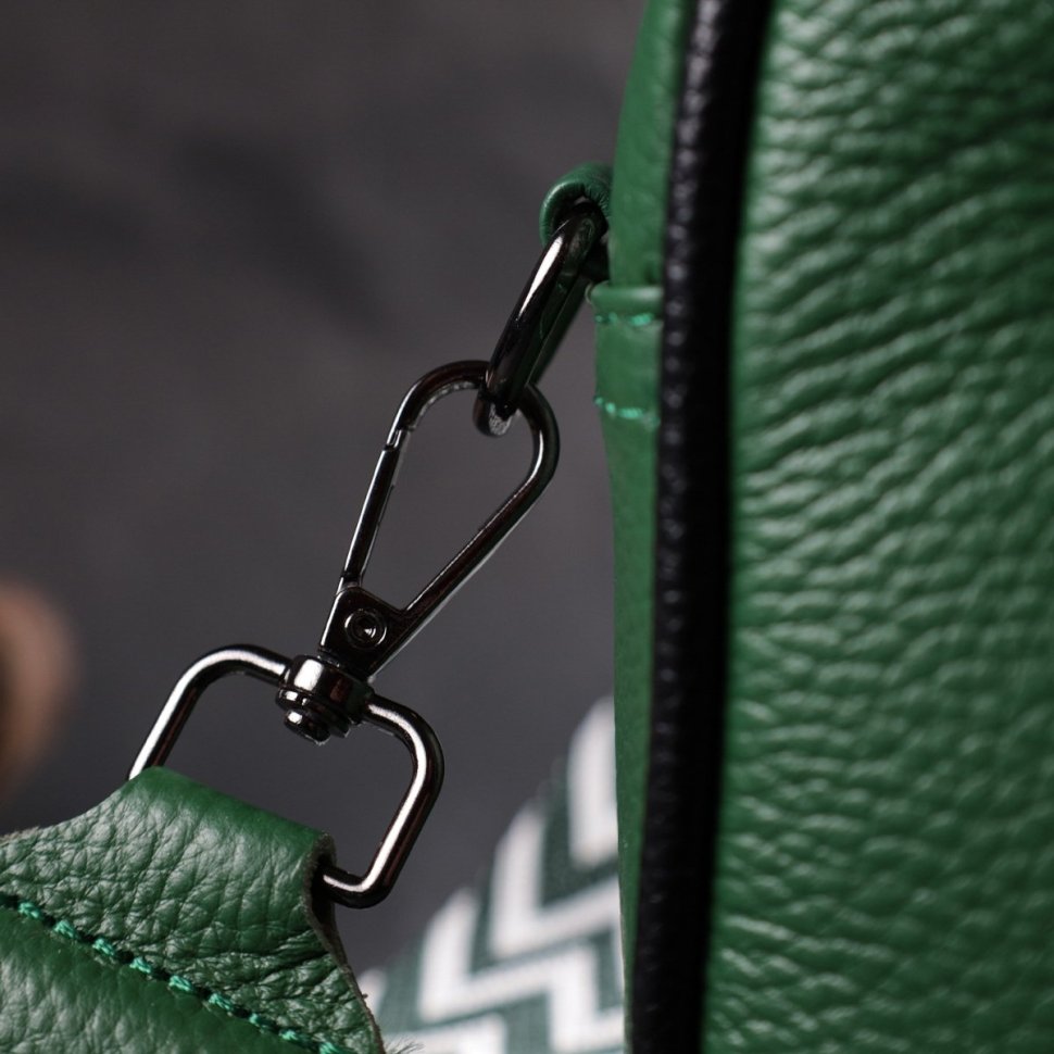 Элегантная кожаная сумка с переплетами для стильных женщин Vintage 22410 Зеленая фото №9 Элегантная кожаная сумка с переплетами для стильных женщин Vintage 22410 Зеленая modnotak фото №9