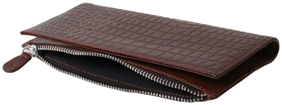 Клатч на блискавці з фактурою під крокодила Vip Collection 102626 (коричневий) фото №4 Клатч на блискавці з фактурою під крокодила Vip Collection 102626 (коричневий) modnotak фото №4