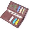 Лакированный мужской бумажник коричневого цвета из натуральной кожи под крокодила KARYA (2421424) - 4