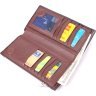 Лакированный мужской бумажник коричневого цвета из натуральной кожи под крокодила KARYA (2421424) - 5