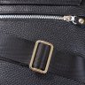 Мужская сумка на плечо небольшого размера из зернистой кожи черного цвета SHVIGEL (00964) - 10