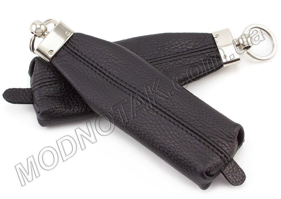 Чорна шкіряна ключниця на блискавки (фактурна шкіра) ST Leather (40015)