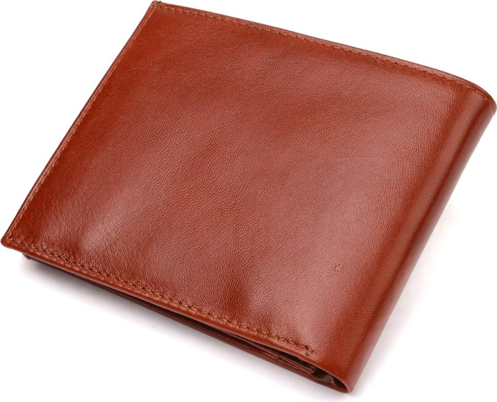 Мужское портмоне горизонтального формата из гладкой кожи коричневого цвета CANPELLINI (2421762)