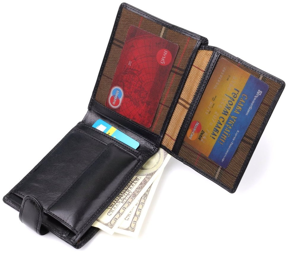 Портмоне мужское из натуральной кожи итальянского производства Tony Perotti 103326 Черного цвета modnotak фото №8