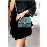 Женская бохо-сумка из натуральной кожи зеленого цвета BlankNote Лилу (12622) - 2