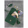 Женская бохо-сумка из натуральной кожи зеленого цвета BlankNote Лилу (12622) - 5