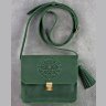 Женская бохо-сумка из натуральной кожи зеленого цвета BlankNote Лилу (12622) - 3