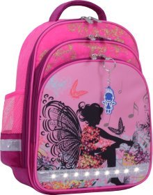 Шкільний рюкзак для дівчаток з текстилю в рожевому кольорі Bagland (53426)
