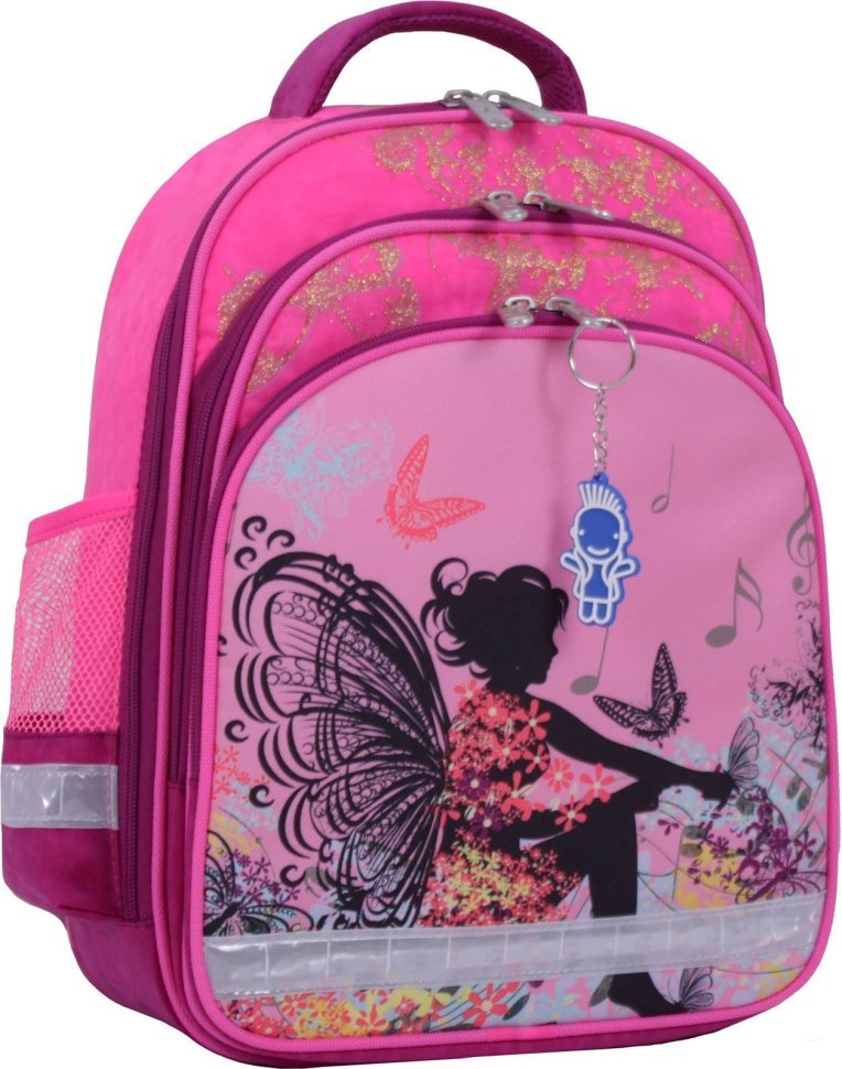 Школьный рюкзак для девочек из текстиля в розовом цвете Bagland (53426)