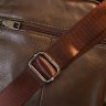 Коричневая кожаная мужская сумка-барсетка маленького размера через плечо Vintage (20458) - 8