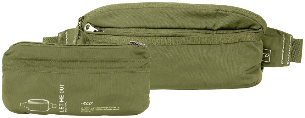 Сумка через плече, розкладна, Tucano Let Me Out Crossbody, зелена modnotak фото №2