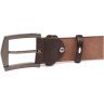 Универсальный мужской кожаный ремень коричневого цвета с стильной пряжкой SHVIGEL 2417304 - 6