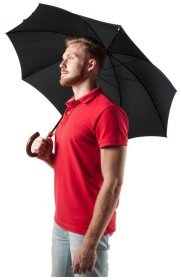 Мужской зонт-трость Fulton Consul G808 Black (Однотонный черный) 93826