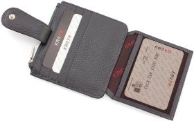 Темно-серый карманный картхолдер из натуральной кожи KARYA (19051)