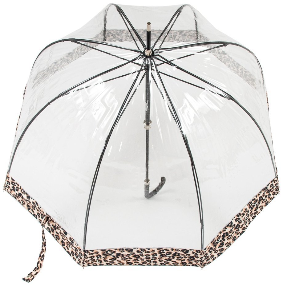 Женский зонт-трость Fulton L866 Birdcage-2 Luxe Natural Leopard (механика, прозрачный с леопардовым принтом) 93926 фото №5 Женский зонт-трость Fulton L866 Birdcage-2 Luxe Natural Leopard (механика, прозрачный с леопардовым принтом) 93926 modnotak фото №5