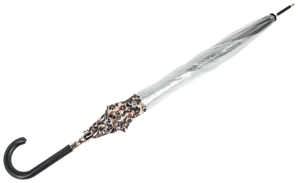 Женский зонт-трость Fulton L866 Birdcage-2 Luxe Natural Leopard (механика, прозрачный с леопардовым принтом) 93926 фото №7 Женский зонт-трость Fulton L866 Birdcage-2 Luxe Natural Leopard (механика, прозрачный с леопардовым принтом) 93926 modnotak фото №7