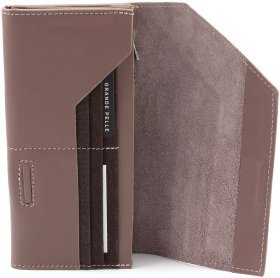 Крупный женский кошелек из мягкой кожи с клапаном на магнитах Grande Pelle (21010)