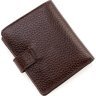 Мужское небольшое портмоне из натуральной темно-коричневой кожи высокого качества Karya (18278) - 3