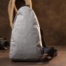 Серая мужская сумка-слинг из плотного текстиля Vintage (20509) - 7