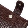 Коричневий чоловічий горизонтальний гаманець із натуральної шкіри з тисненням під крокодила BOND (2422009) - 3