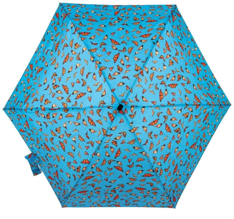 Зонт женский Fulton L501-040836 Tiny-2 Monarch Butterflies (Голубой с принтом бабочек Монарх, механика) 94226 modnotak фото №2