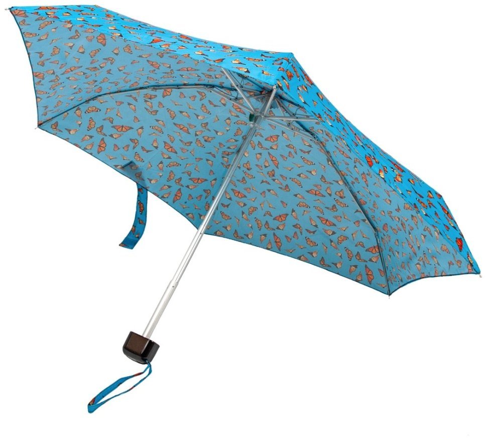 Зонт женский Fulton L501-040836 Tiny-2 Monarch Butterflies (Голубой с принтом бабочек Монарх, механика) 94226 modnotak фото №3