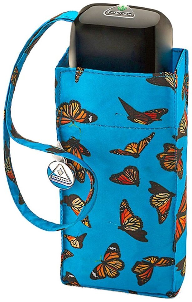Зонт женский Fulton L501-040836 Tiny-2 Monarch Butterflies (Голубой с принтом бабочек Монарх, механика) 94226 modnotak фото №4