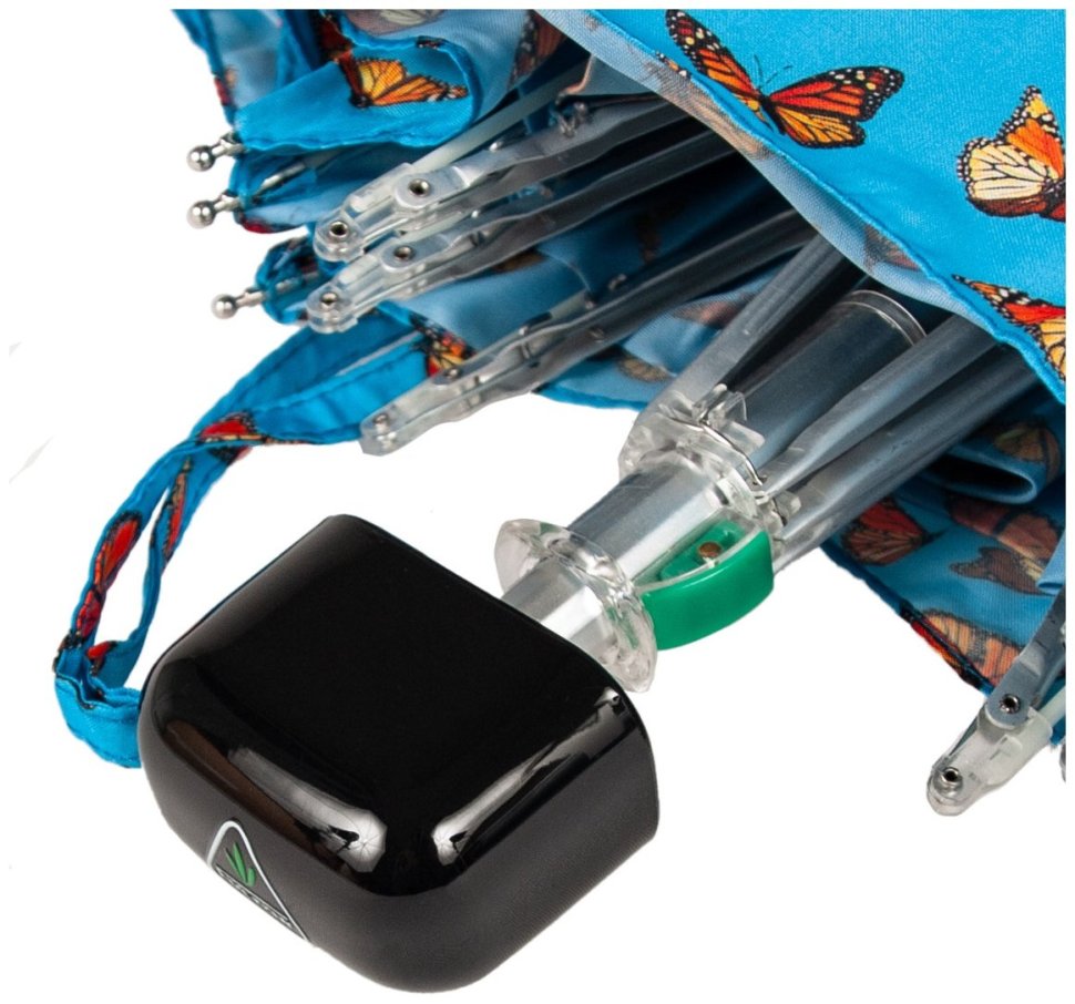 Зонт женский Fulton L501-040836 Tiny-2 Monarch Butterflies (Голубой с принтом бабочек Монарх, механика) 94226 modnotak фото №5