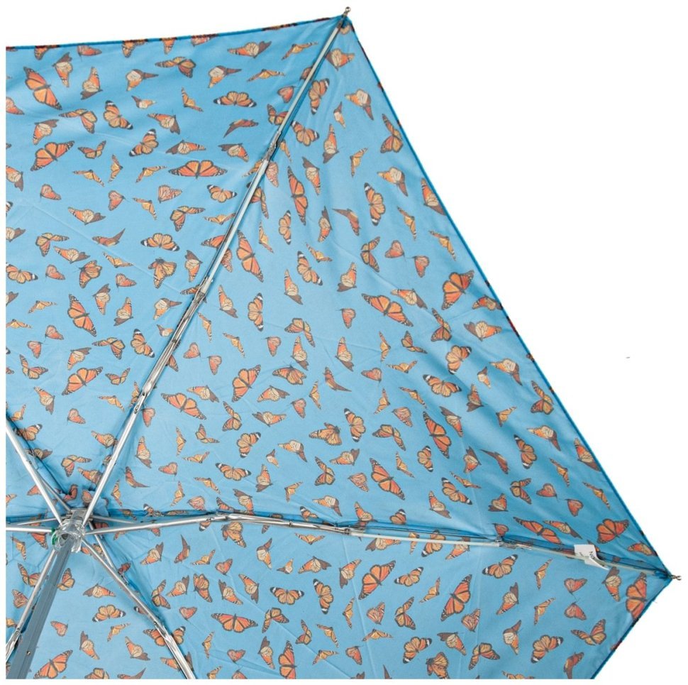 Зонт женский Fulton L501-040836 Tiny-2 Monarch Butterflies (Голубой с принтом бабочек Монарх, механика) 94226 modnotak фото №6