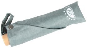 Жіноча парасолька Fulton L924-040058 Parasoleil-2 UV Charcoal Chambray (Однотонна сіра, складана, механіка, захист UPF 50+) 94326