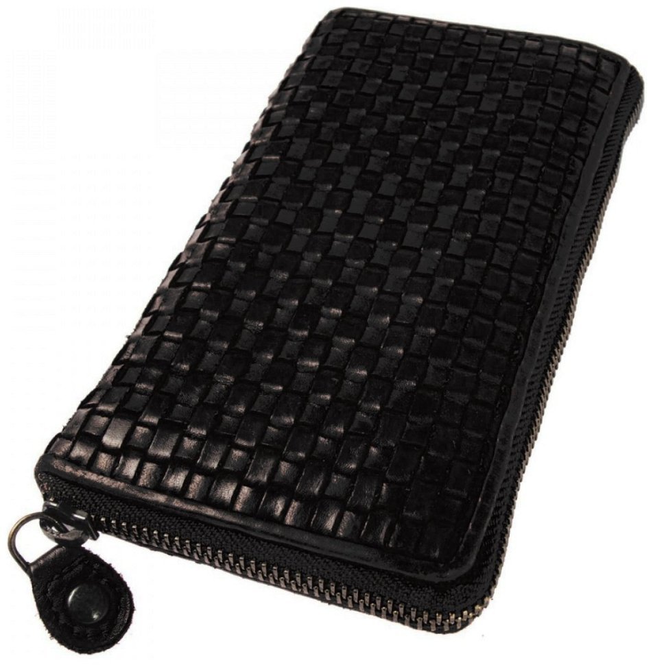 Вместительный женский кошелек из натуральной кожи с плетением Ashwood D81 94426 (черного цвета) modnotak фото №5