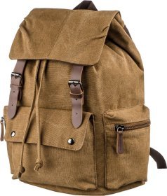 Текстильний похідний рюкзак коричневого кольору Vintage (20134)