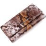 Різнобарвний жіночий гаманець із натуральної фактурної шкіри під змію KARYA (2421012) - 1