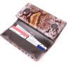 Різнобарвний жіночий гаманець із натуральної фактурної шкіри під змію KARYA (2421012) - 4