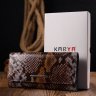 Різнобарвний жіночий гаманець із натуральної фактурної шкіри під змію KARYA (2421012) - 10