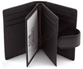 Черная кожаная визитница на кнопке ST Leather (17624)