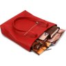 Кожаная вместительная женская сумка-шоппер красного цвета Shvigel (16355) - 6