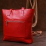 Кожаная вместительная женская сумка-шоппер красного цвета Shvigel (16355) - 8