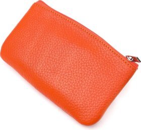 Оранжевая женская ключница из натуральной кожи флотар на молнии KARYA (2421212)