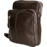 Повседневная мужская сумка-слинг из натуральной коричневой кожи Vip Collection (21093) - 1