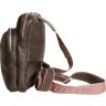 Повседневная мужская сумка-слинг из натуральной коричневой кожи Vip Collection (21093) - 4