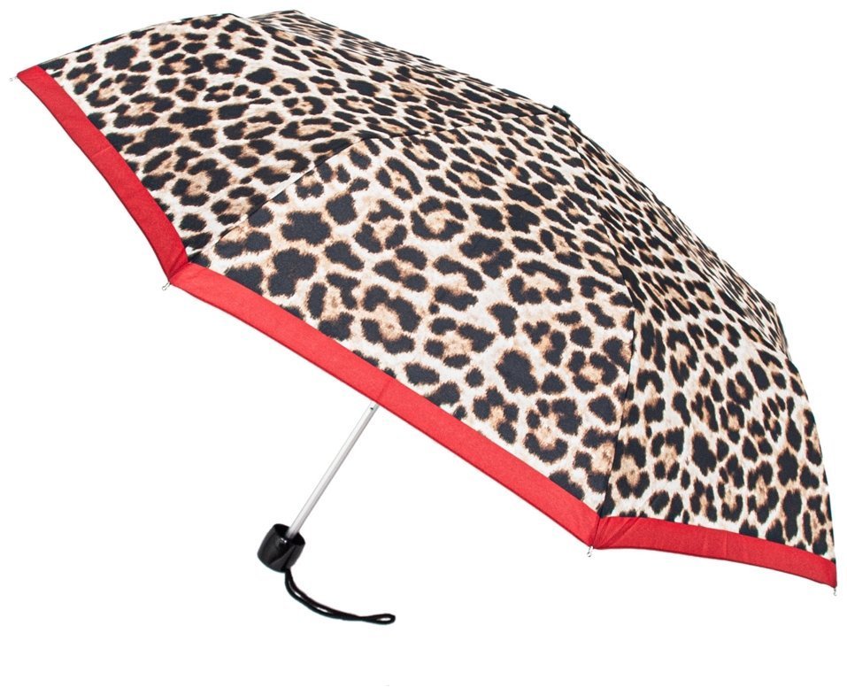 Зонт женский складной Fulton Minilite-2 L354 Lusterous Leopard (механика, с принтом леопарда) 95426 modnotak фото №1