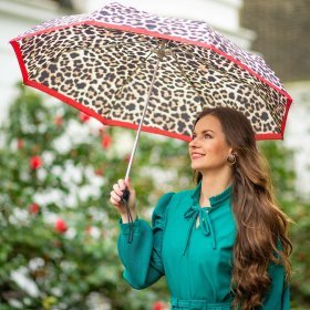 Зонт женский складной Fulton Minilite-2 L354 Lusterous Leopard (механика, с принтом леопарда) 95426